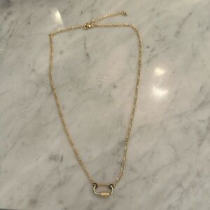 Gold necklace with charm holder
